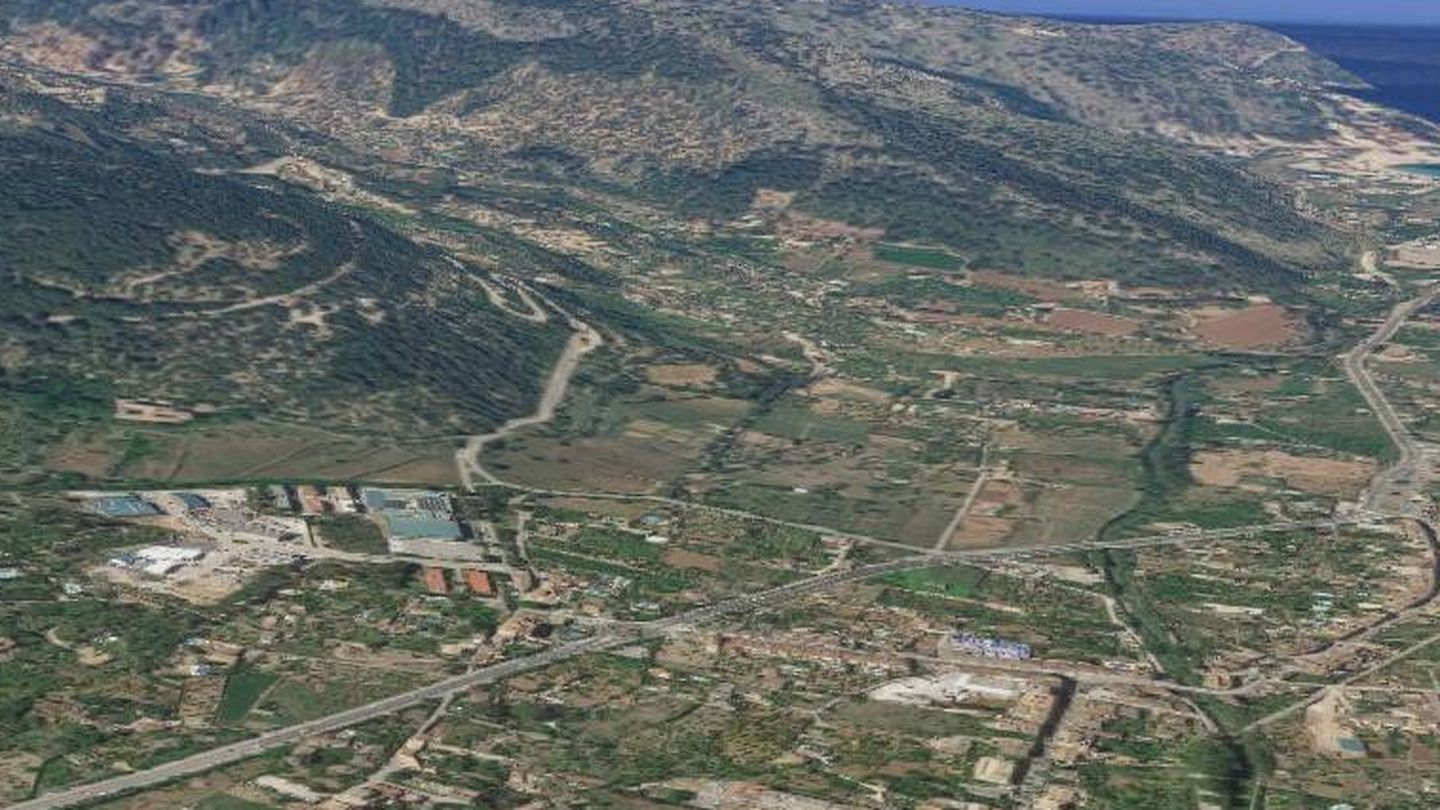 Imagen aérea de Soller (Mallorca), donde está la finca de Sicilia. (Google Maps)