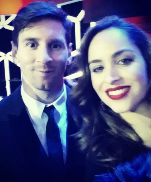 Foto: La modelo junto a Leo Messi
