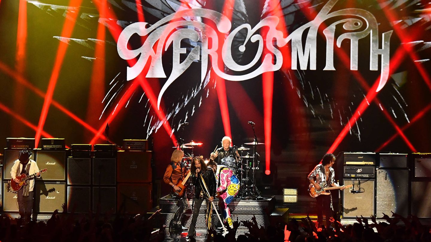Actuación de Aerosmith. (Getty)