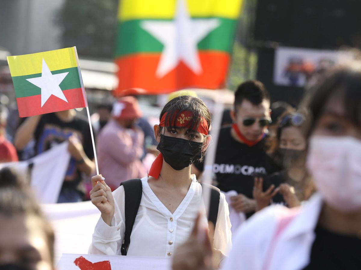 Foto: Protestas en Birmania. (EFE)