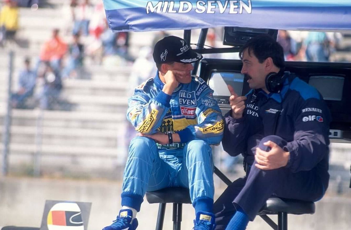 Viilladelprat con Schumacher, en la época de Benetton. (Imagen cedida por Joan Villadelprat)