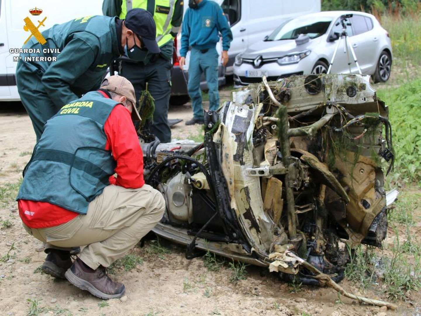 El coche con el que lo atropellaron fue despedazado para ocultar pruebas. Foto: Guardia Civil