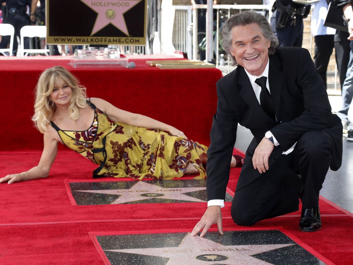 Foto: Kurt Russell y Goldie Hawn reciben su estrella de la fama. (EFE/Paul Buck)