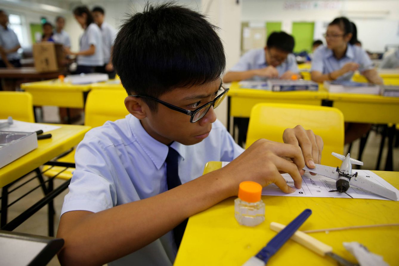 Una clase de secundaria en Singapur. (Reuters)