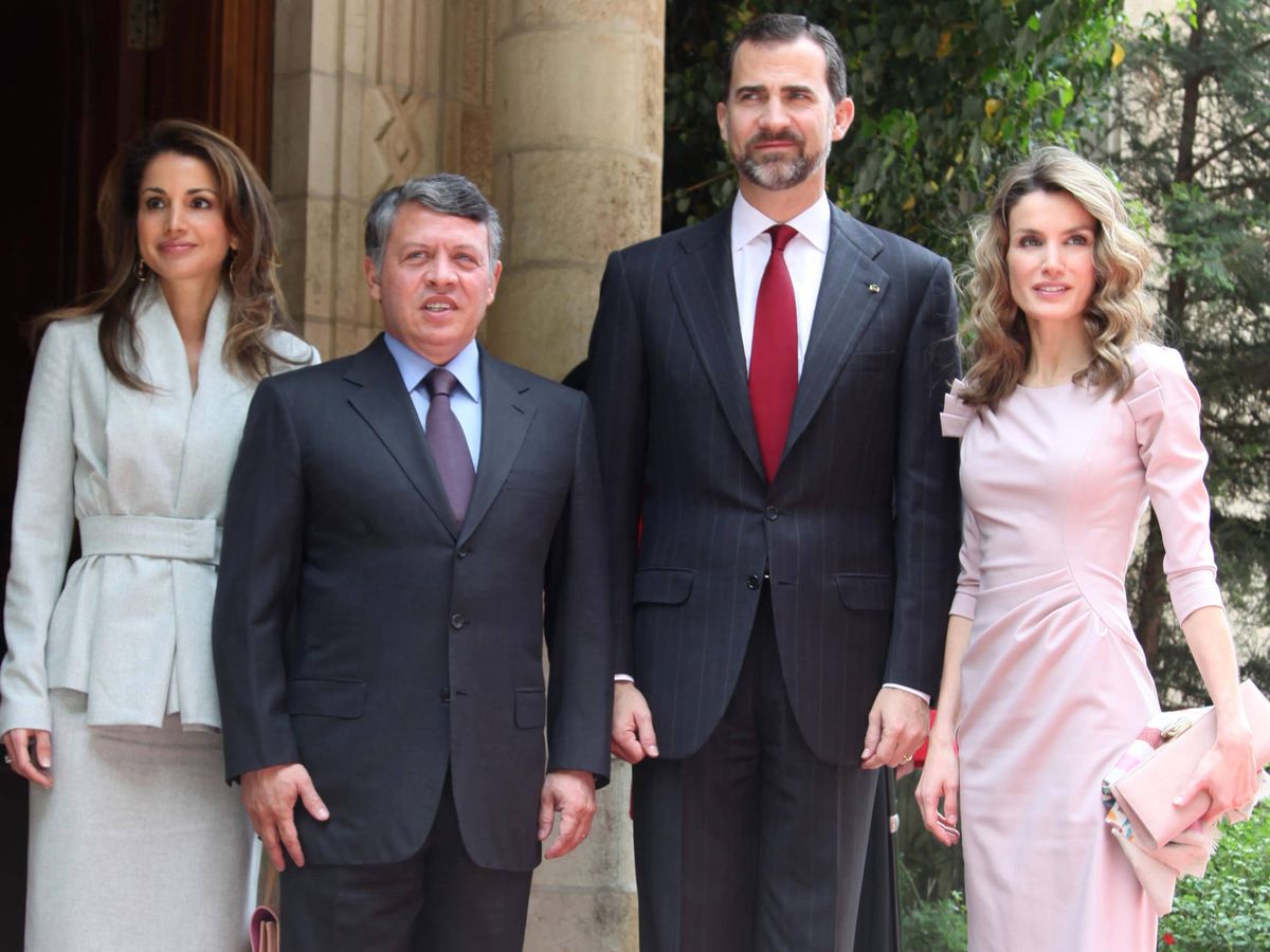 Foto: Don Felipe y doña Letizia, con los reyes de Jordania. (Getty)