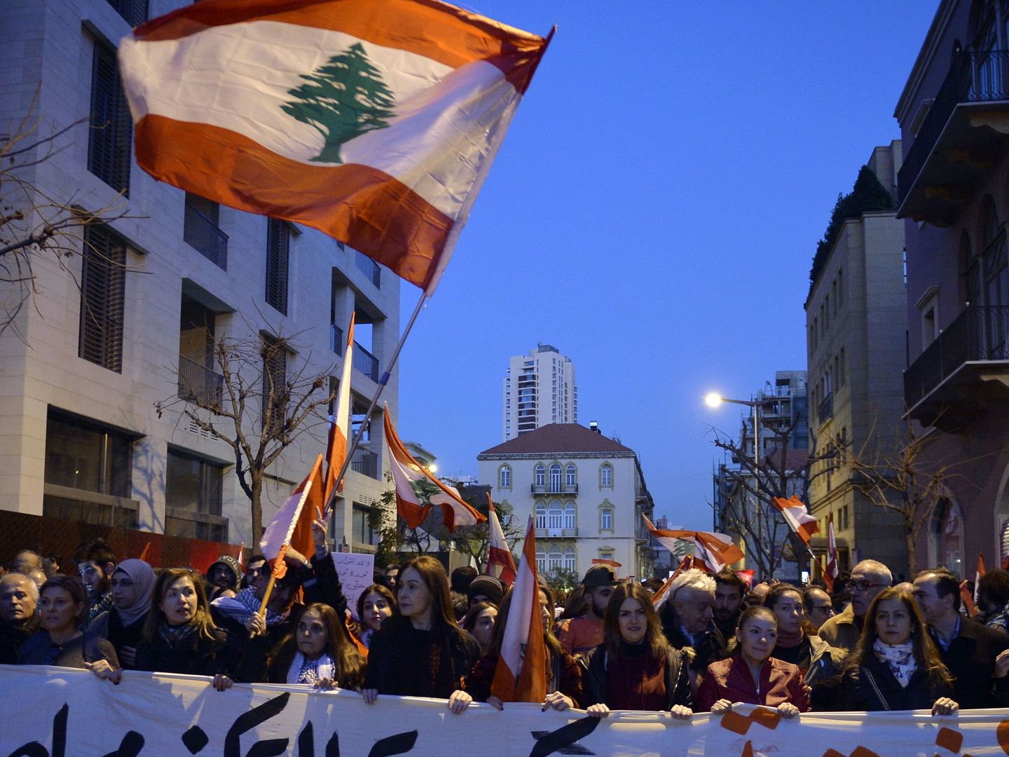 Protestas en Líbano, en enero de 2020 (Reuters)