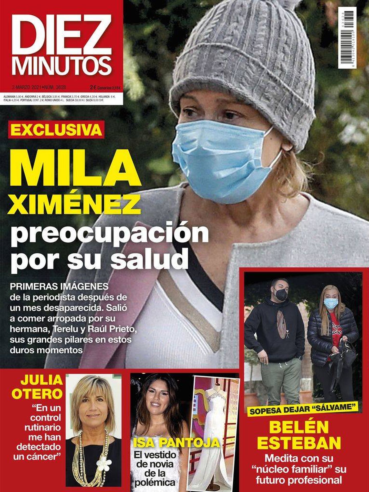  Mila Ximénez, en la portada de 'Diez Minutos'.