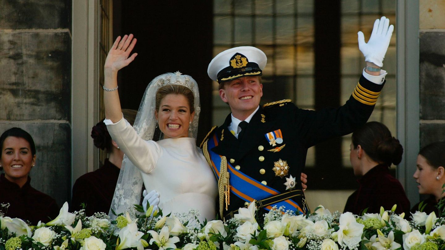 Máxima y Guillermo de Holanda, en el día de su boda. (Getty/Sion Touhig)