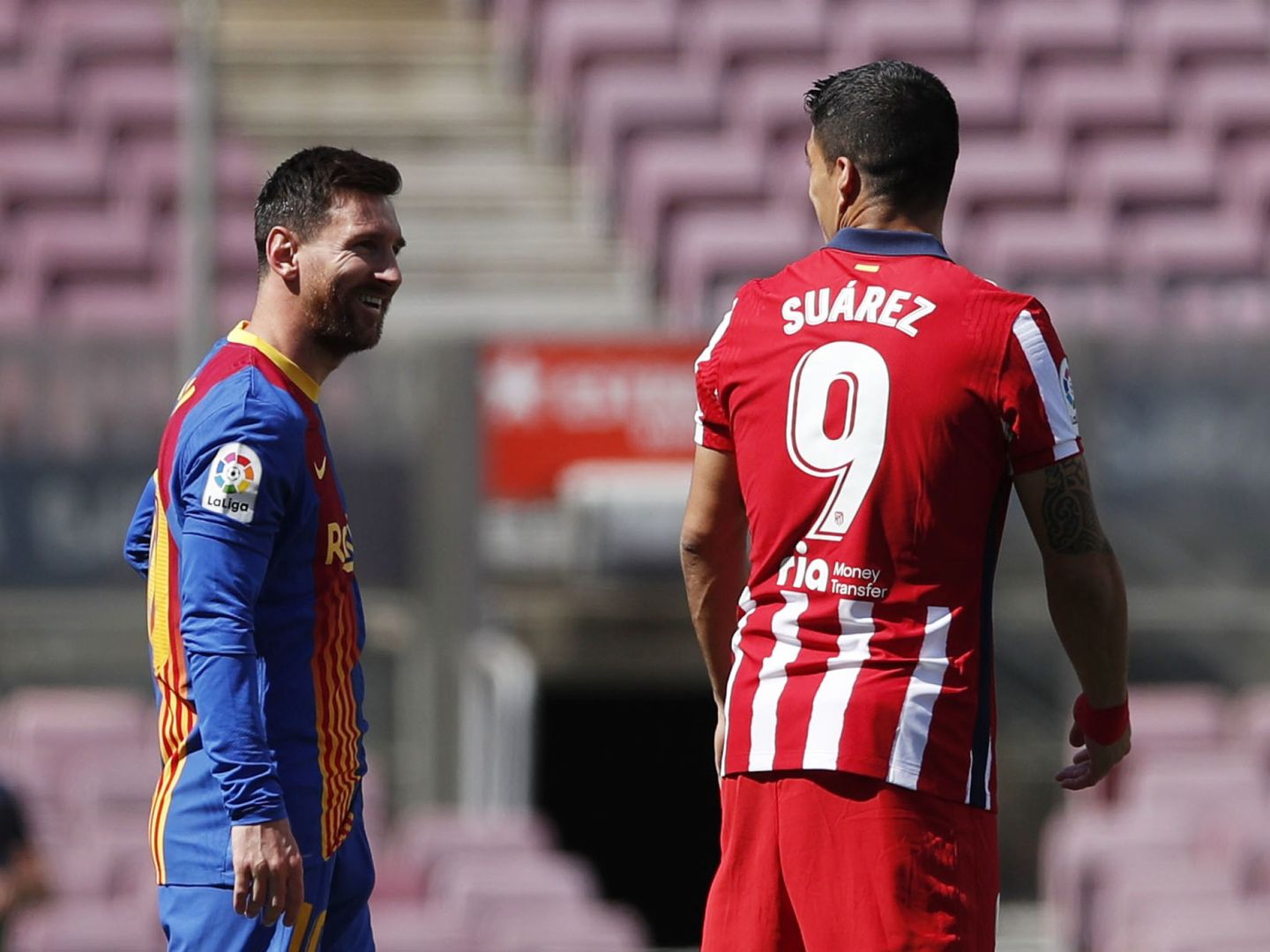 Messi junto a Luis Suárez en un partido entre el Barcelona y el Atlético. (EFE)
