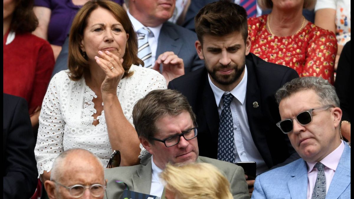 Piqué y la madre de Kate Middleton, juntos en las gradas de Wimbledon
