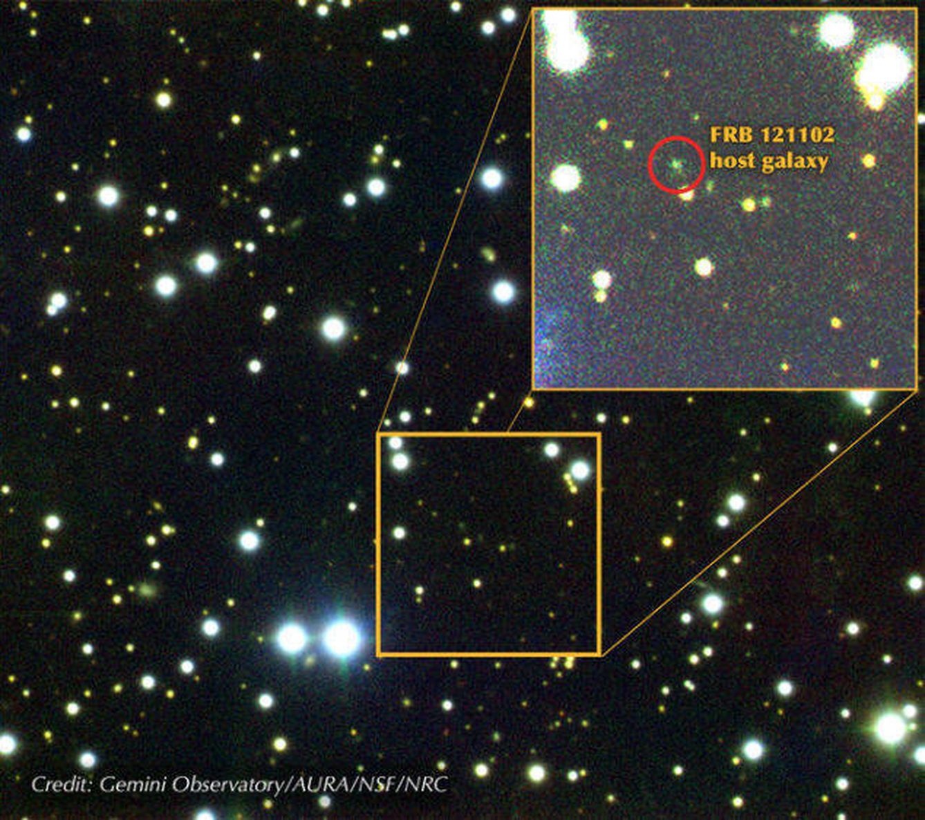 La galaxia que ha dado origen al FRB 121102