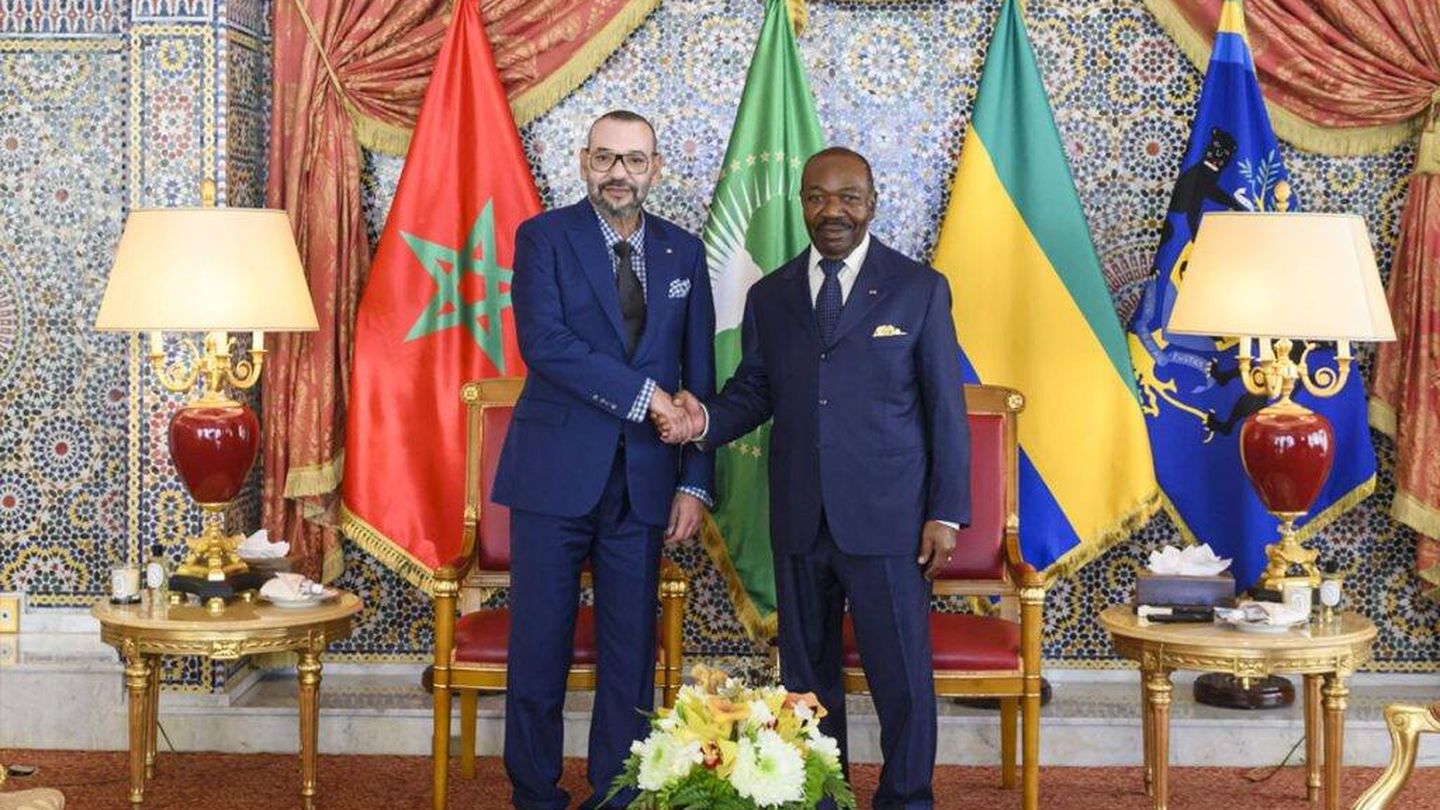 El rey Mohamed VI de Marruecos se reunió el 15 de febrero en Libreville con Ali Bongo, presidente de Gabón. (MAP)