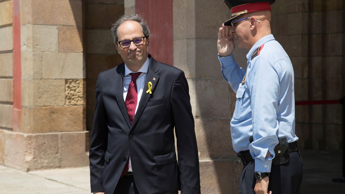 Quim Torra, a la salida del Parlament de Cataluña. (EFE)