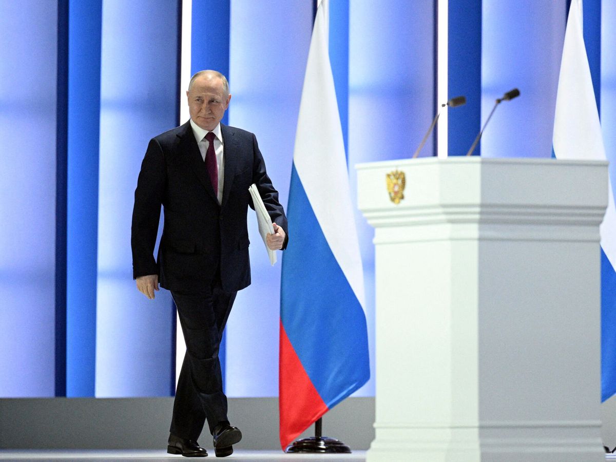 Foto: El presidente ruso, Vladímir Putin, antes del discurso. (Reuters/Ramil Sitdikov)