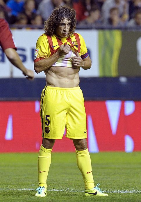 Foto: Puyol en octubre en El Sadar, cuando debutó esta temporada en Liga.