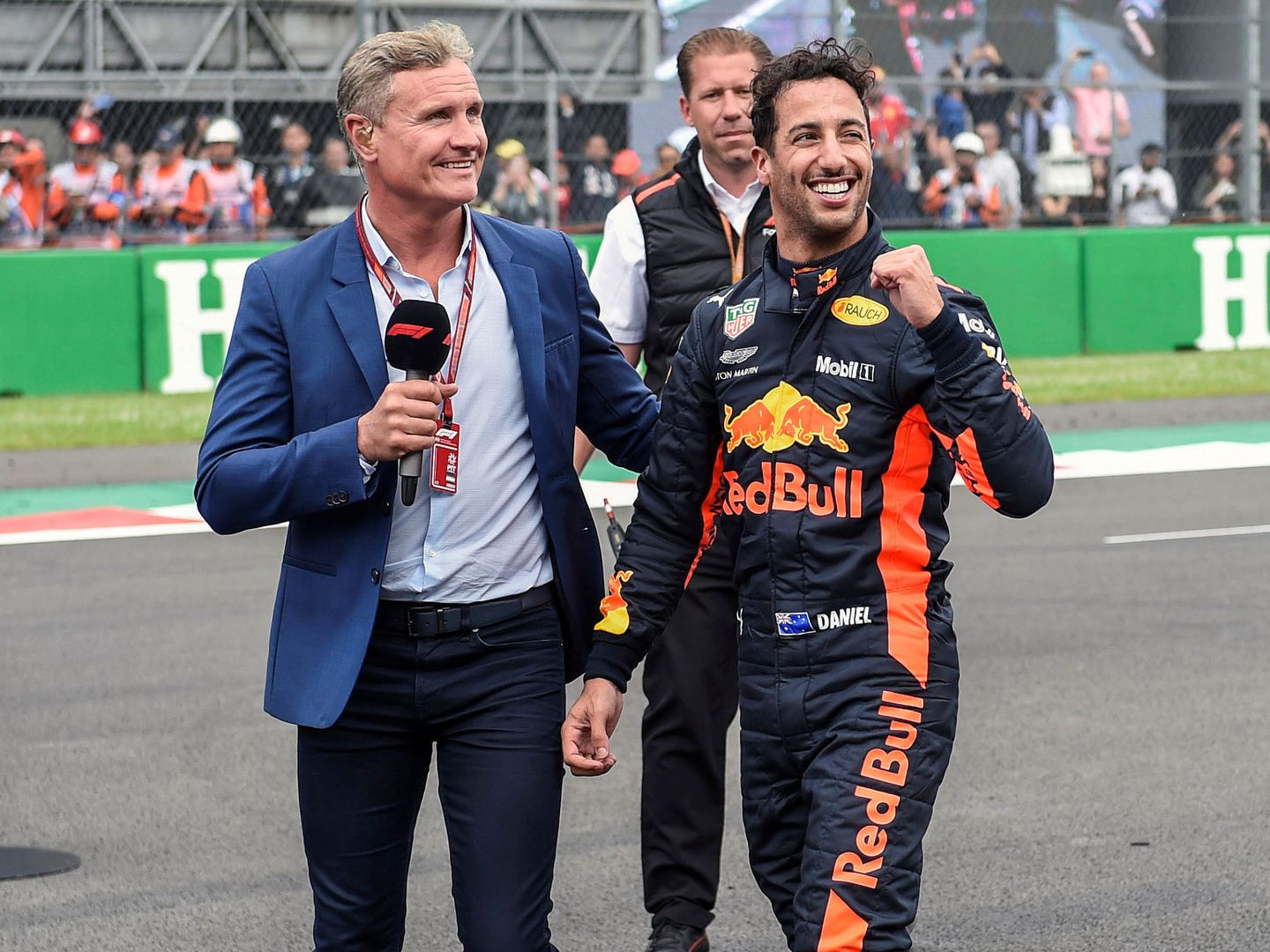 Ricciardo durante la celebración de su pole en México. (Reuters)