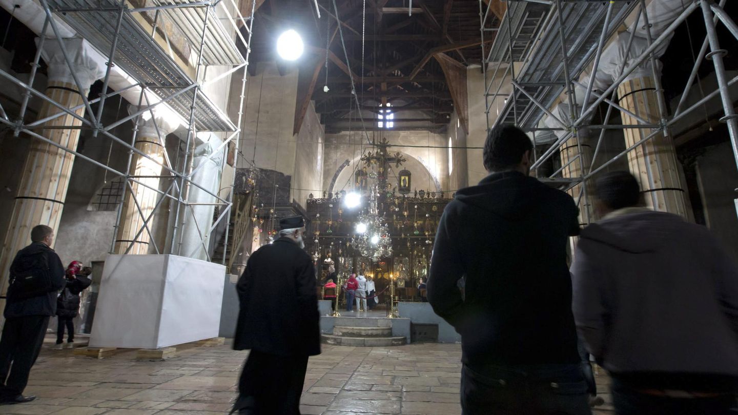 Peregrinos cristianos visitan la Basílica de la Natividad (Reuters).