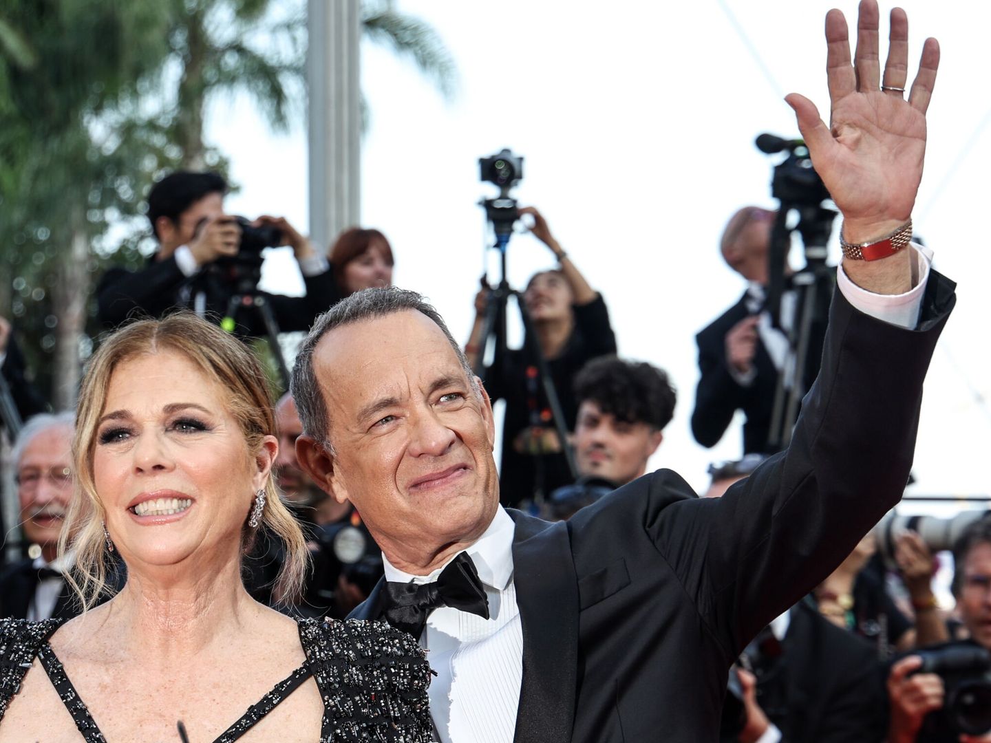 Rita Wilson y Tom Hanks en la alfombra roja del último Cannes. (EFE/Mohammed Badra) 