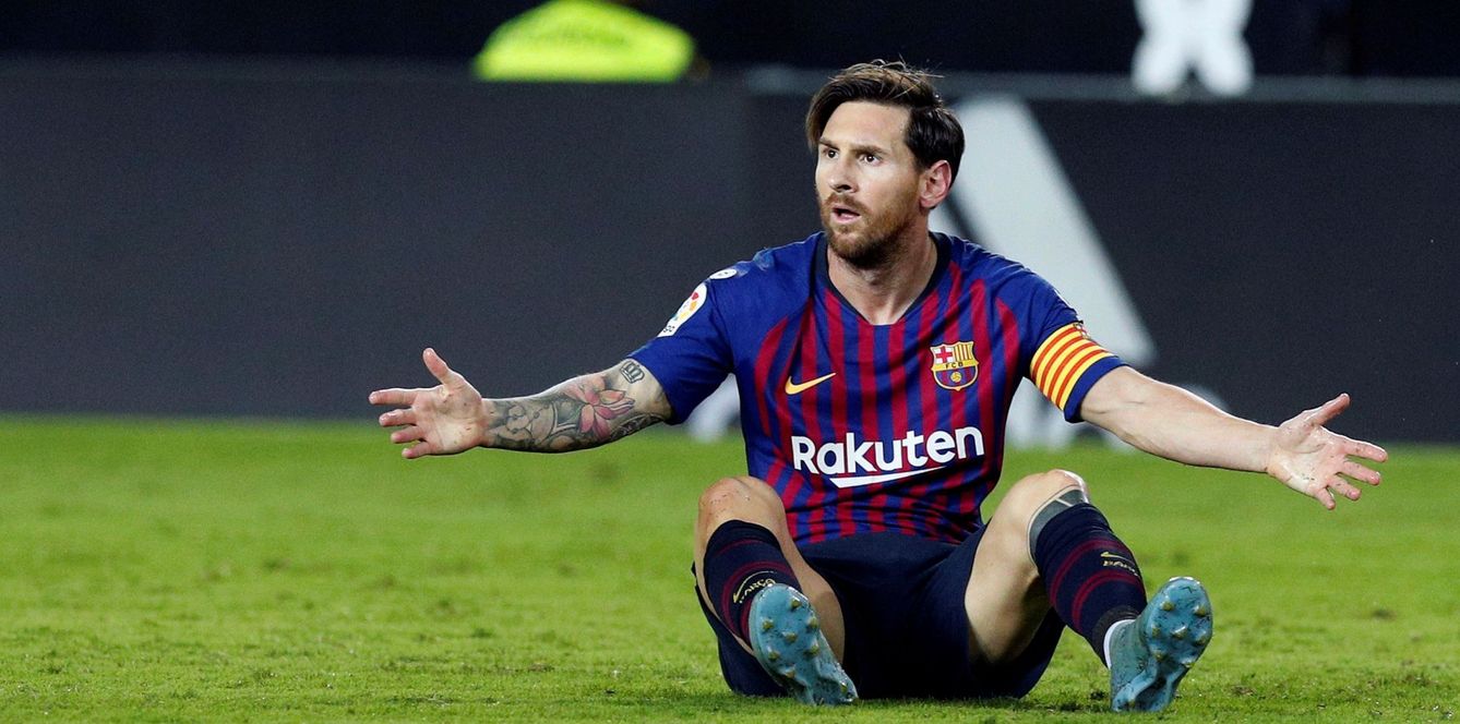 Leo Messi en su último partido de Liga contra el Valencia.(EFE)