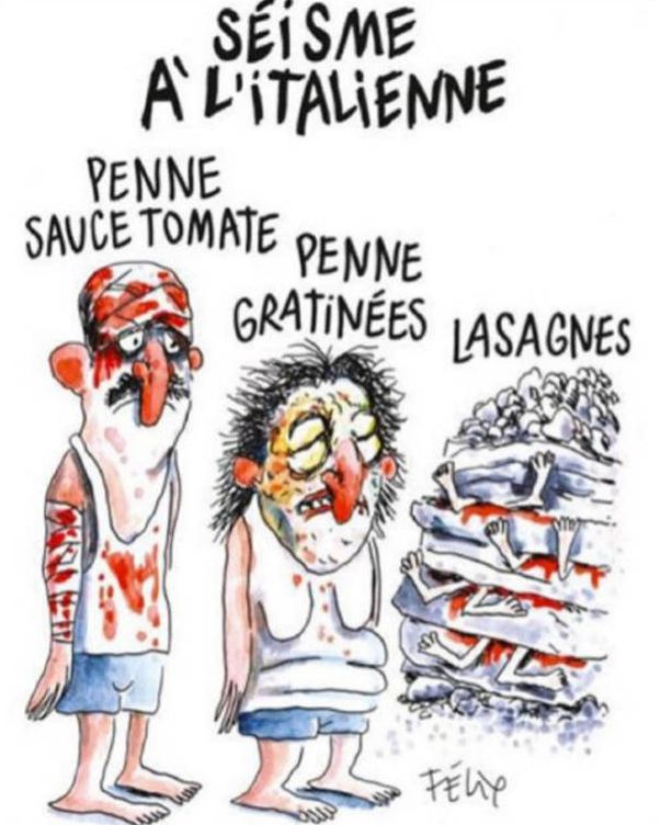 Foto: Amatrice denuncia a 'Charlie Hebdo' por una viñeta del terremoto.