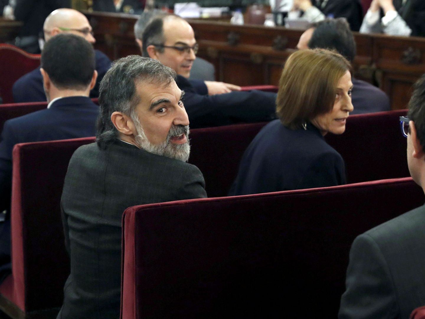 Jordi Cuixart en el banquillo del Supremo. (Reuters)