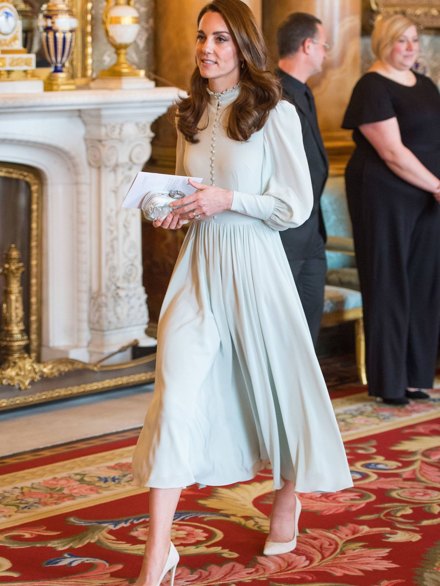 La duquesa de Cambridge en el 50 aniversario del nombramiento del príncipe de Gales. (Getty)