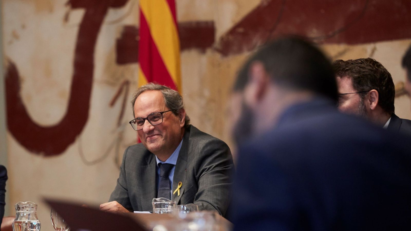 Foto: Torra en la reunión semanal del gobierno catalán, el pasado 17 de septiembre. (EFE)