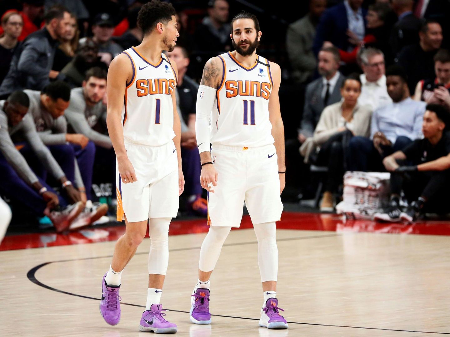 Rubio y Booker, los buques insignia de los Phoenix Suns esta temporada. (EFE)