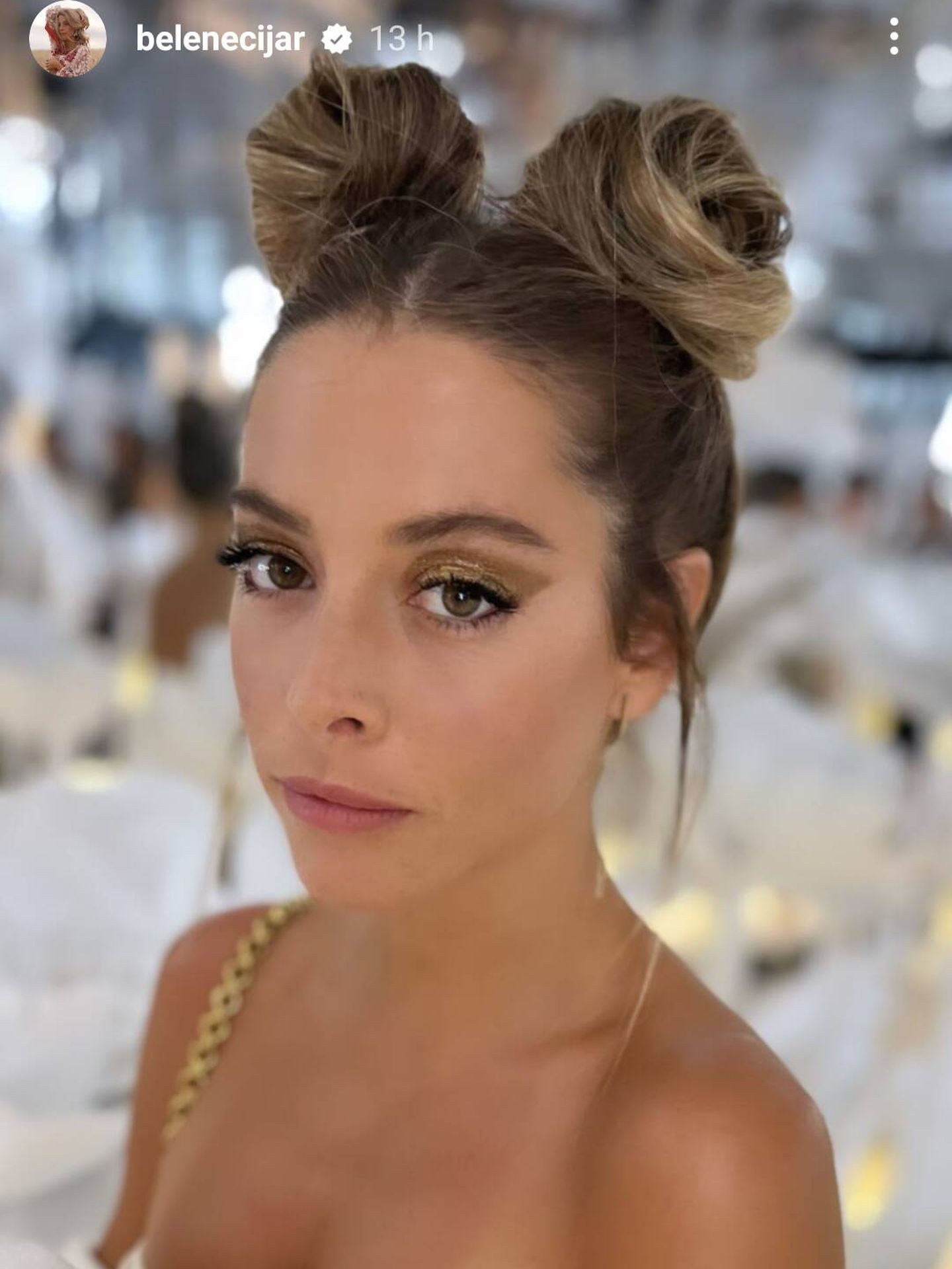 Belén Écija, maquillada por María García para la inauguración de Dior. (Instagram/@belenecijar)