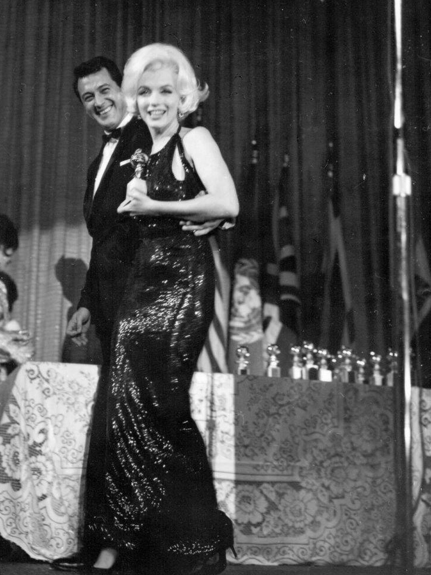Marilyn Monroe, en los Globos de Oro de 1962. (Getty)