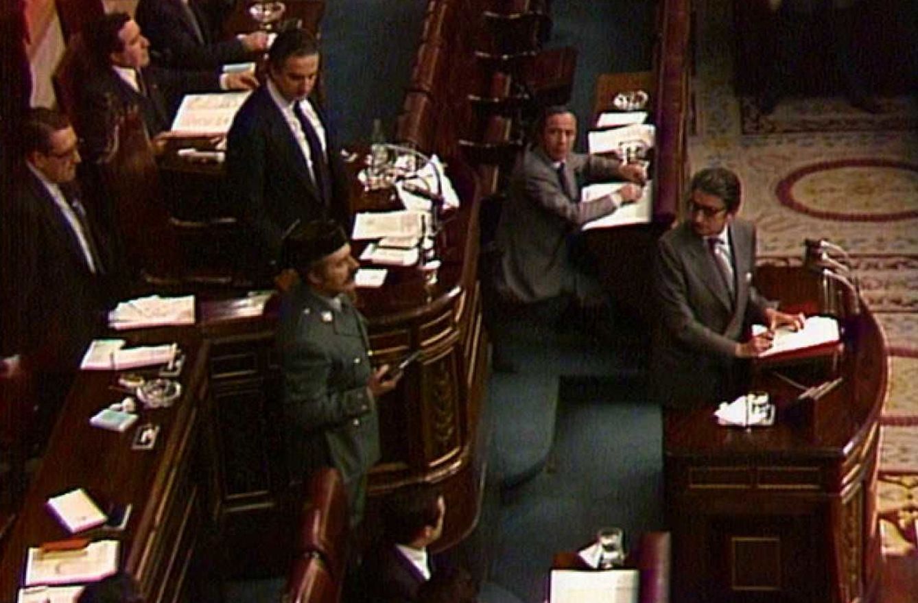 Un momento del intento de golpe de Estado del 23-F de 1981.