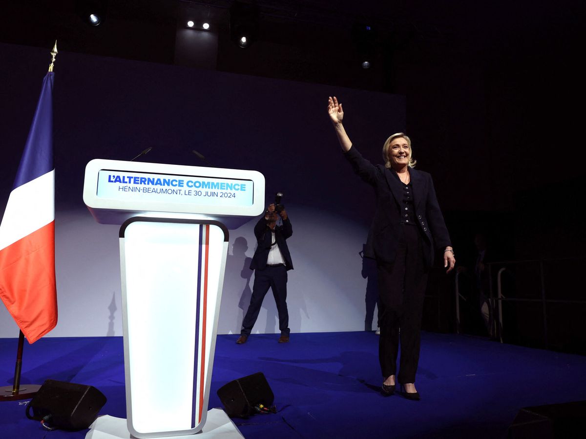 Foto: Le Pen celebra los resultados electorales. (Reuters/Yves Herman)