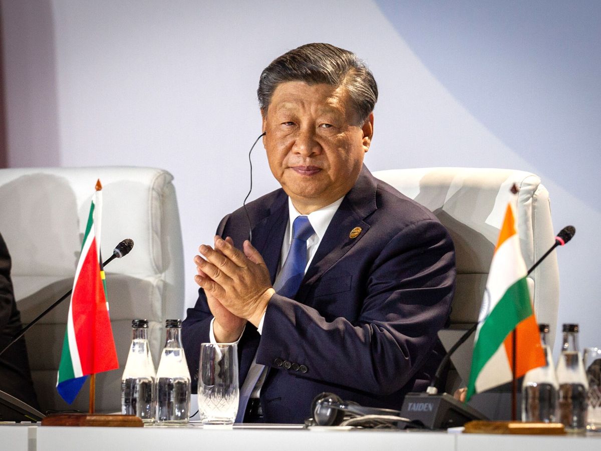 Foto: El presidente de China, Xi Jinping, durante la cumbre de los Brics en Sudáfrica. (EFE/Yeshiel Panchia)
