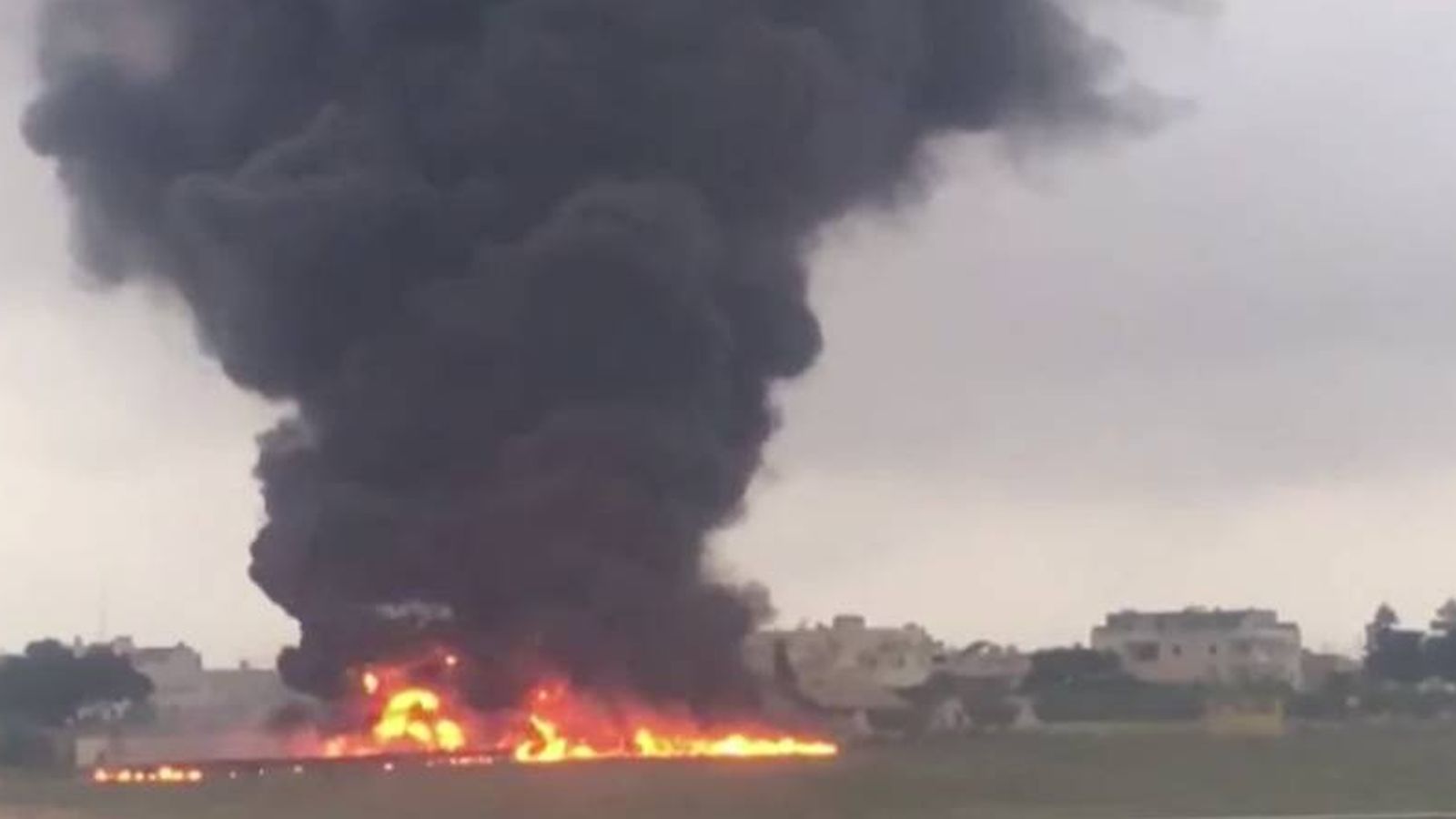 Foto: Imagen del accidente de avión ocurrido en Malta