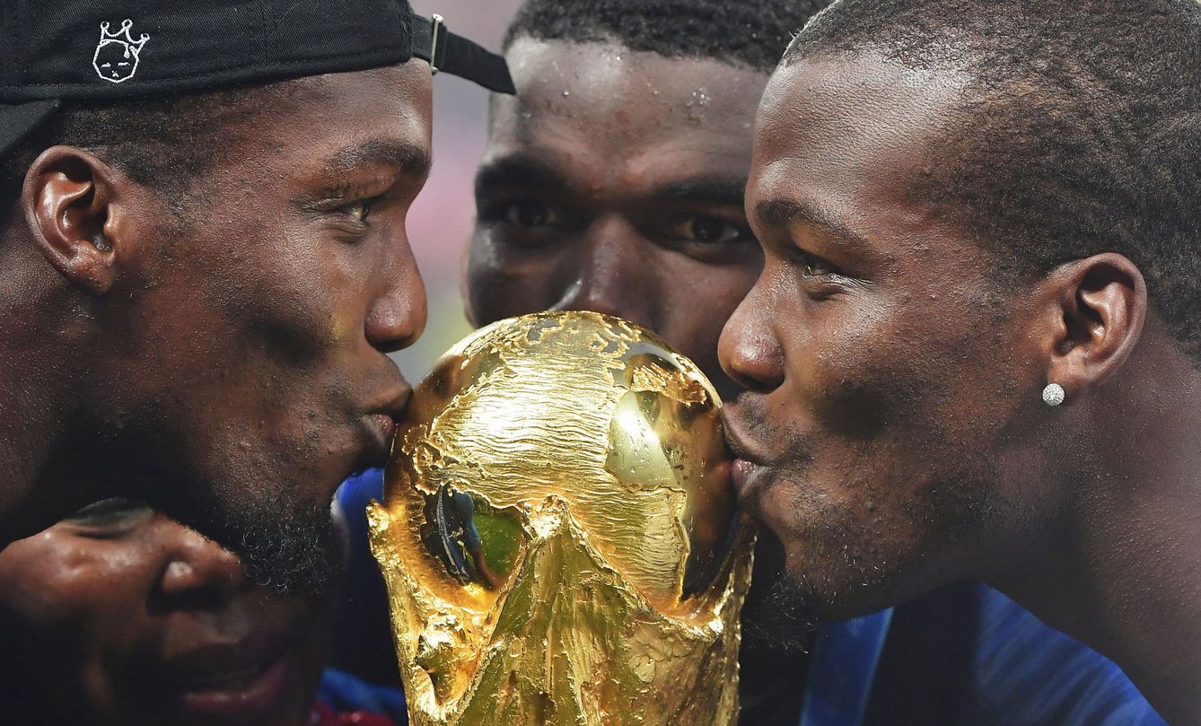 Los jugadores franceses celebran su victoria en el Mundial de Rusia. (EFE)