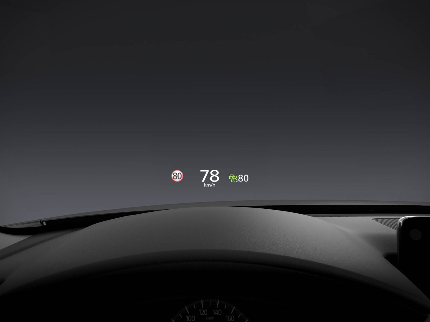 El Head-up Display adopta indicaciones de navegación de Apple CarPlay y Android Auto.