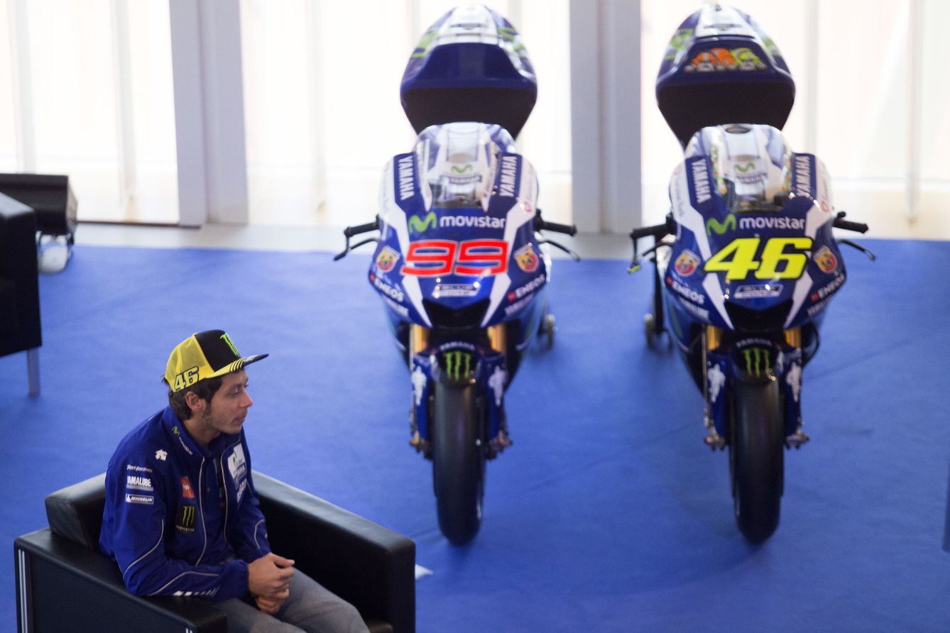 Imagen de Rossi durante la presentación del equipo Yamaha para 2016 (Cordon Press)