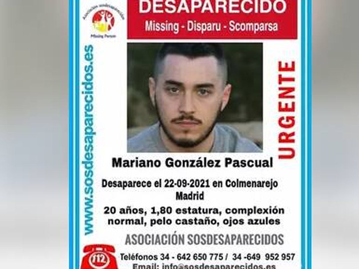 Foto: Cartel de desaparición de Mariano González Pascual. (SOS DESAPARECIDOS)