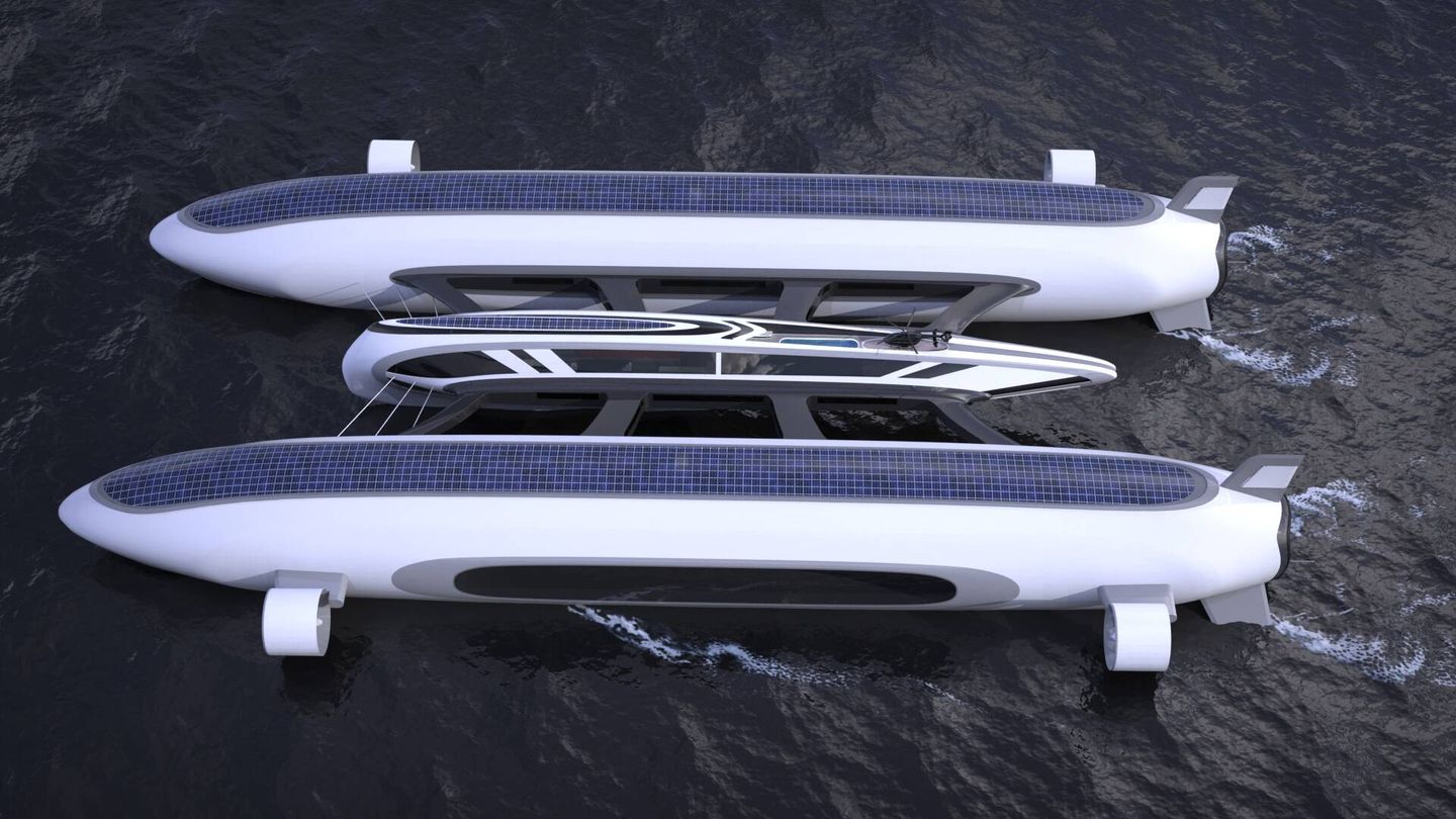 El Air Yacht solo puede ir a cinco nudos en el agua. (Lazzarini Design Studio)