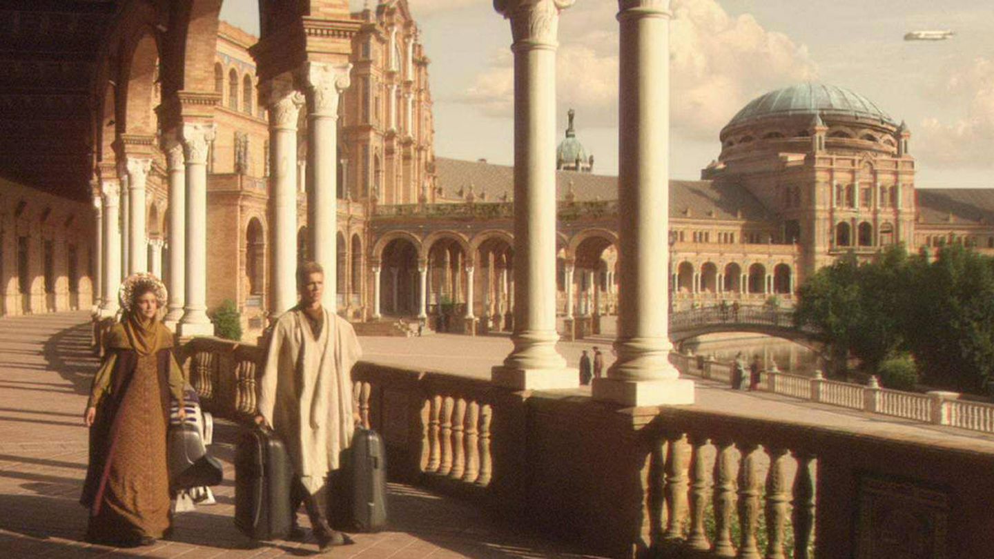 La Plaza de España de Sevilla en el Episodio II de 'Star Wars'. (Disney)