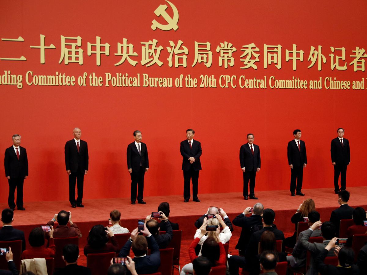 Foto: Los miembros del Comité Permanente del Politburó. (Reuters/Tingshu Wang) 