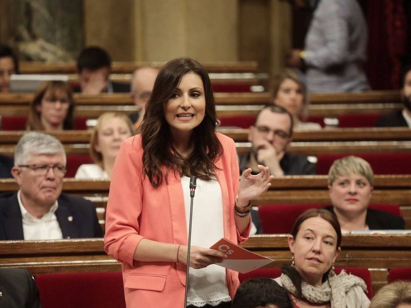 Lorena Roldán, en una comparecencia en el Parlament de Cataluña. (EFE)