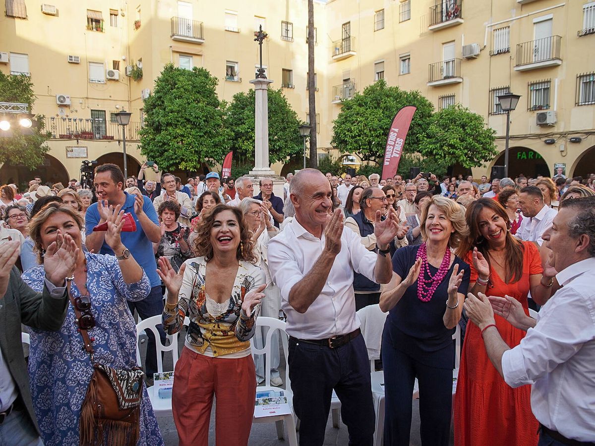 Foto: El alcalde de Sevilla, Antonio Muñoz, en el cierre de campaña. (Cedida)