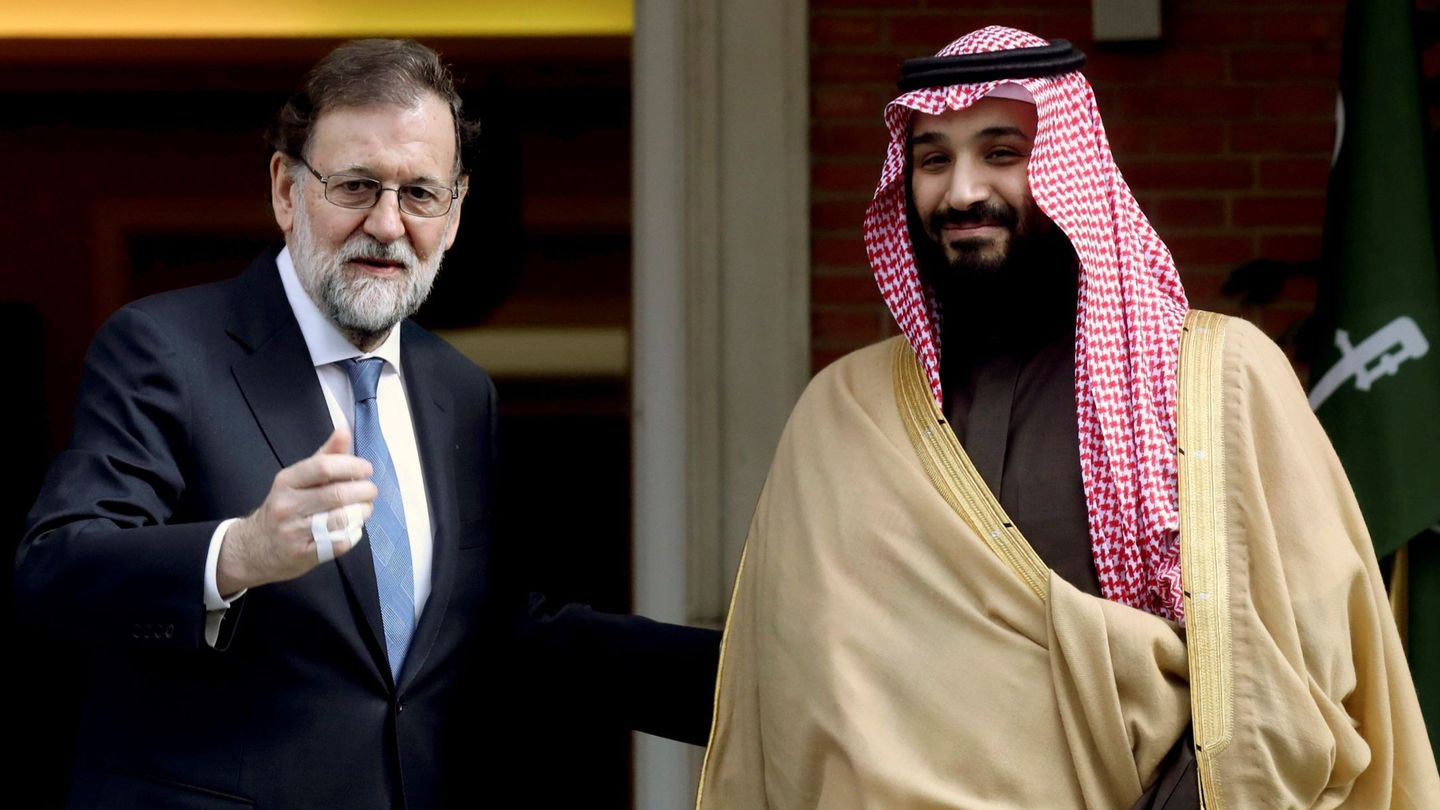 El expresidente Mariano Rajoy durante la recepción al príncipe saudí Mohamed bin Salman. (EFE/Kiko Huesca)