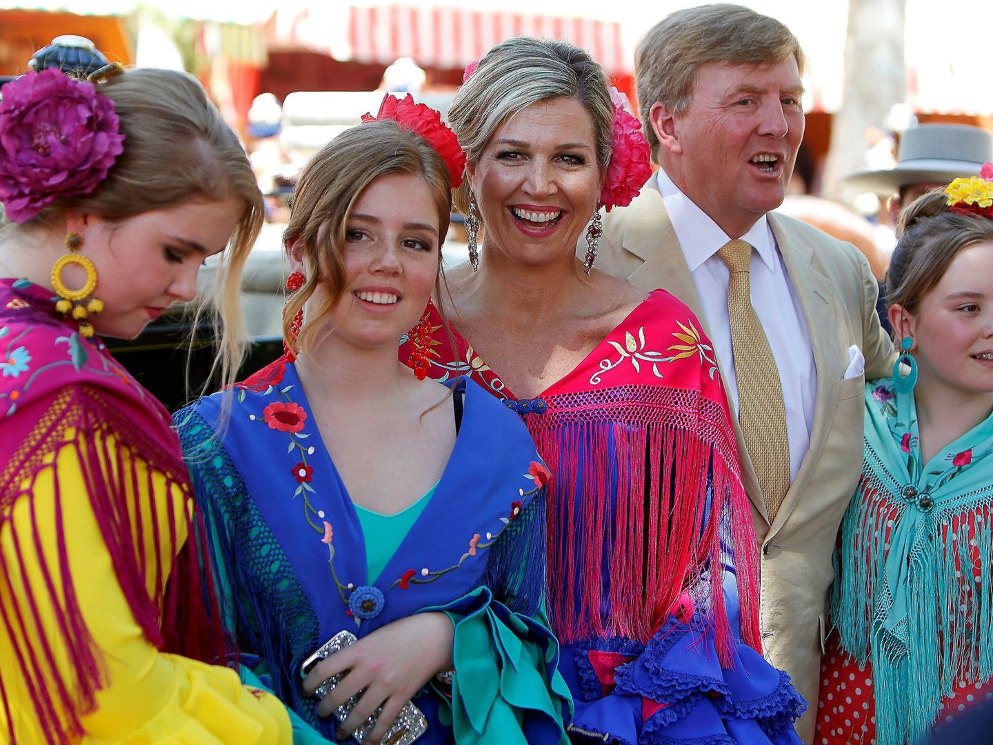 La familia real de Holanda en la Feria de Sevilla. (EFE)