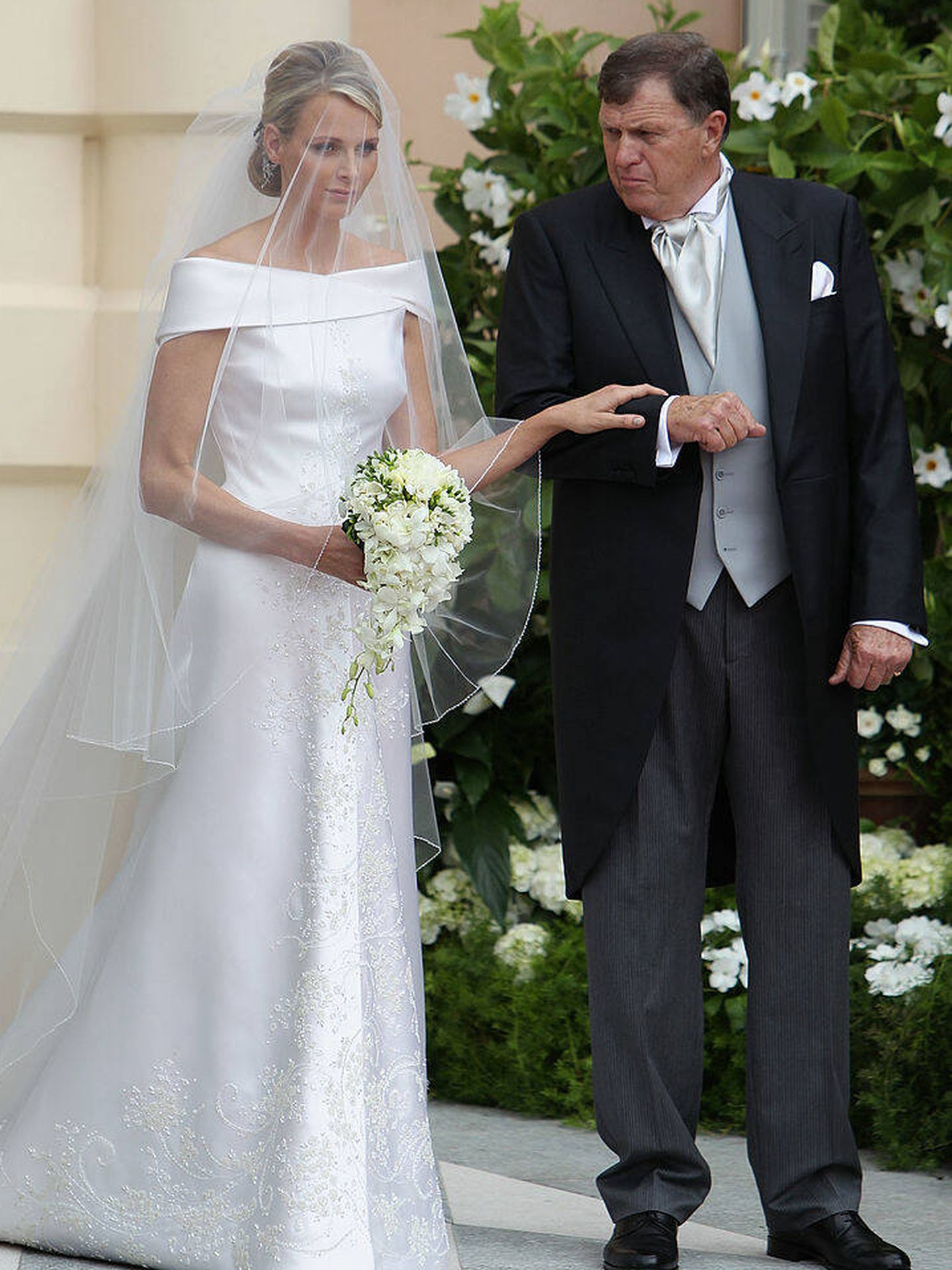 Charlène de Mónaco, a su llegada a su boda con el príncipe Alberto. (Getty Images)