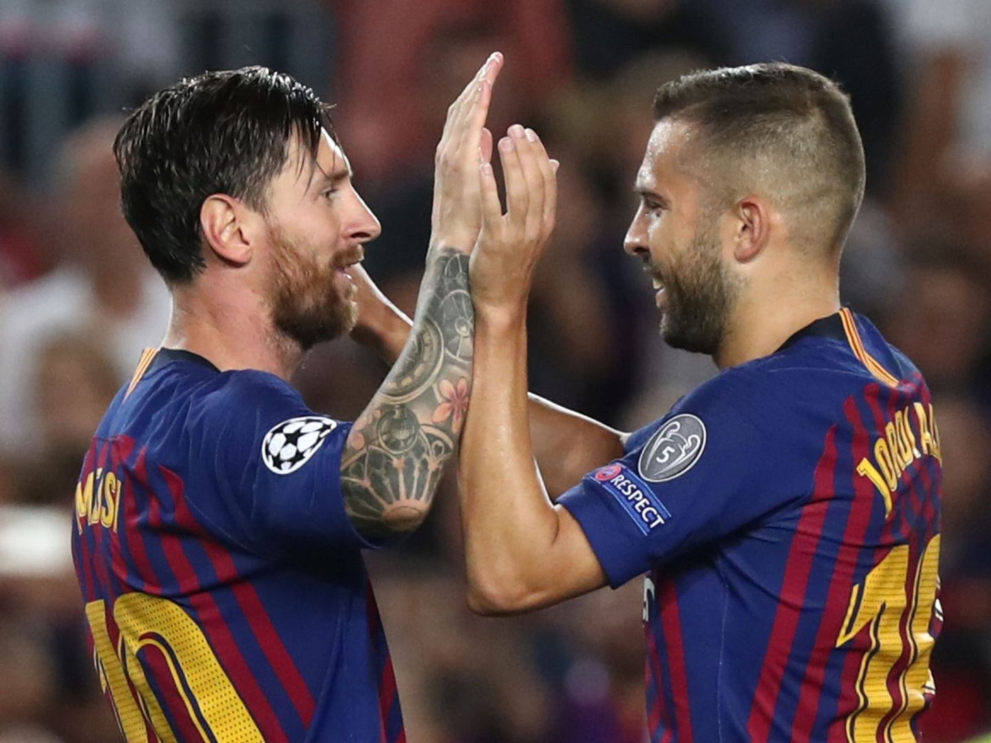 Jordi Alba brilla en el Barcelona con su conexión con Leo Messi. (Reuters)