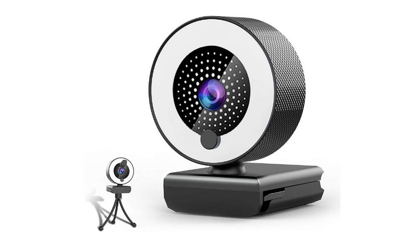 Webcam con micrófono y luz anular MHDYT