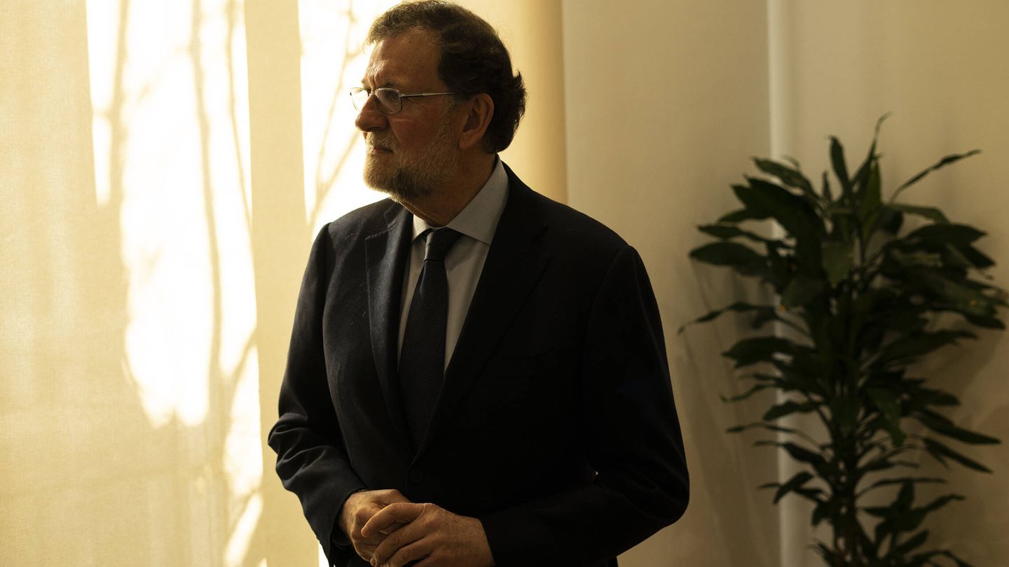 El expresidente del Gobierno, Mariano Rajoy, durante la entrevista con EC. (A.B.)