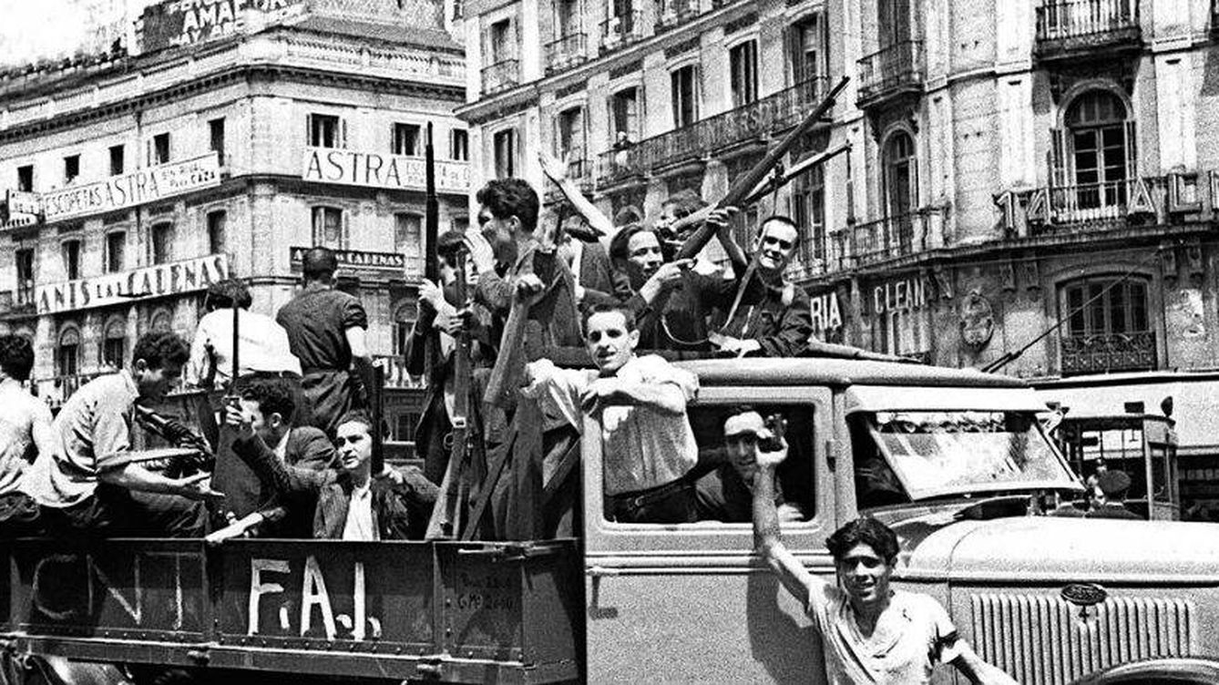 Foto: Milicianos de la CNT-FAI durante la Guerra Civil Española